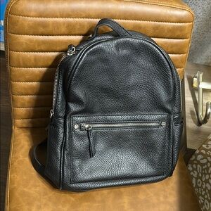 Black PU Leather Woman’s Backpack
